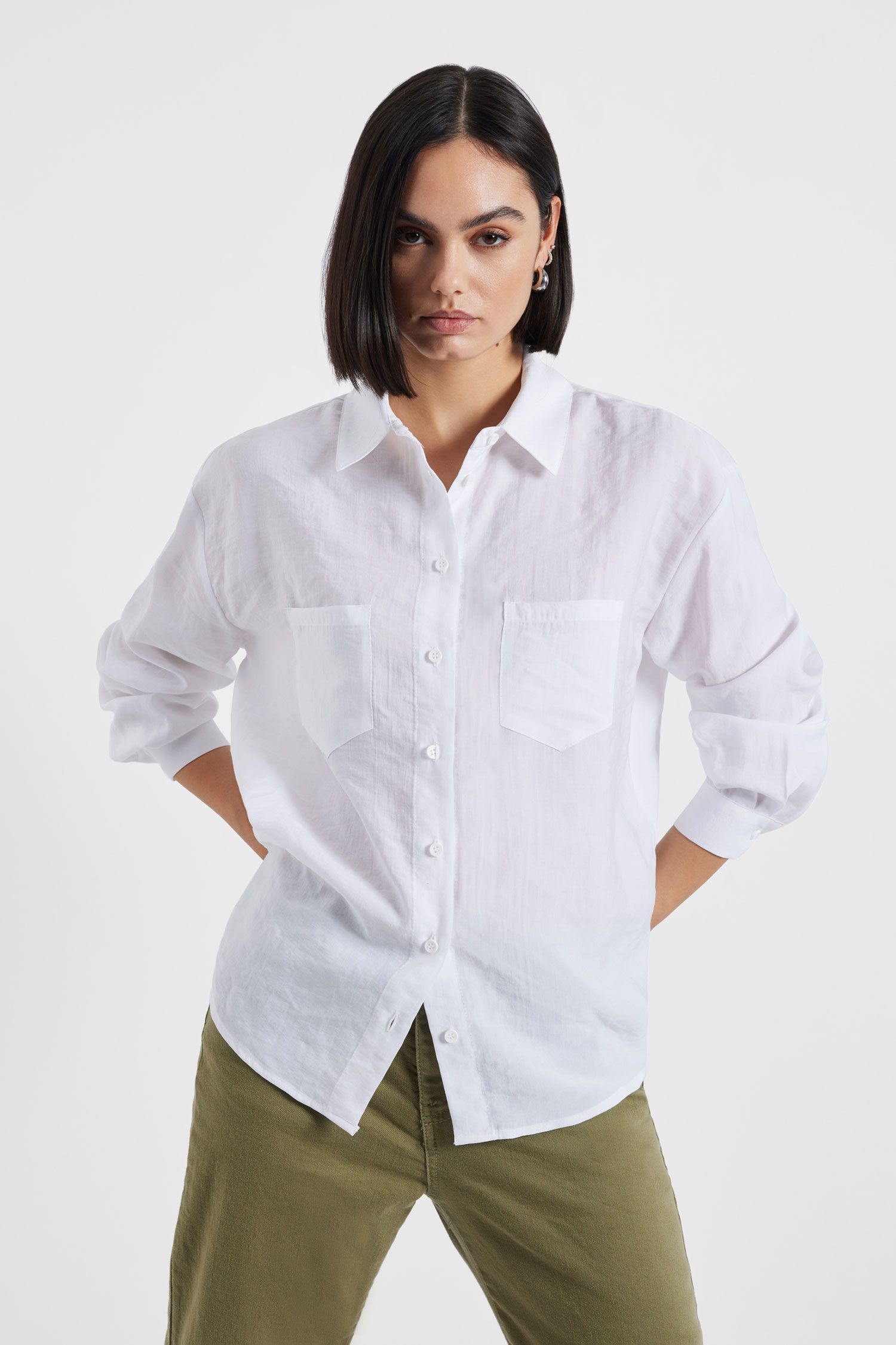 Ladies summer shirt PLEASE white