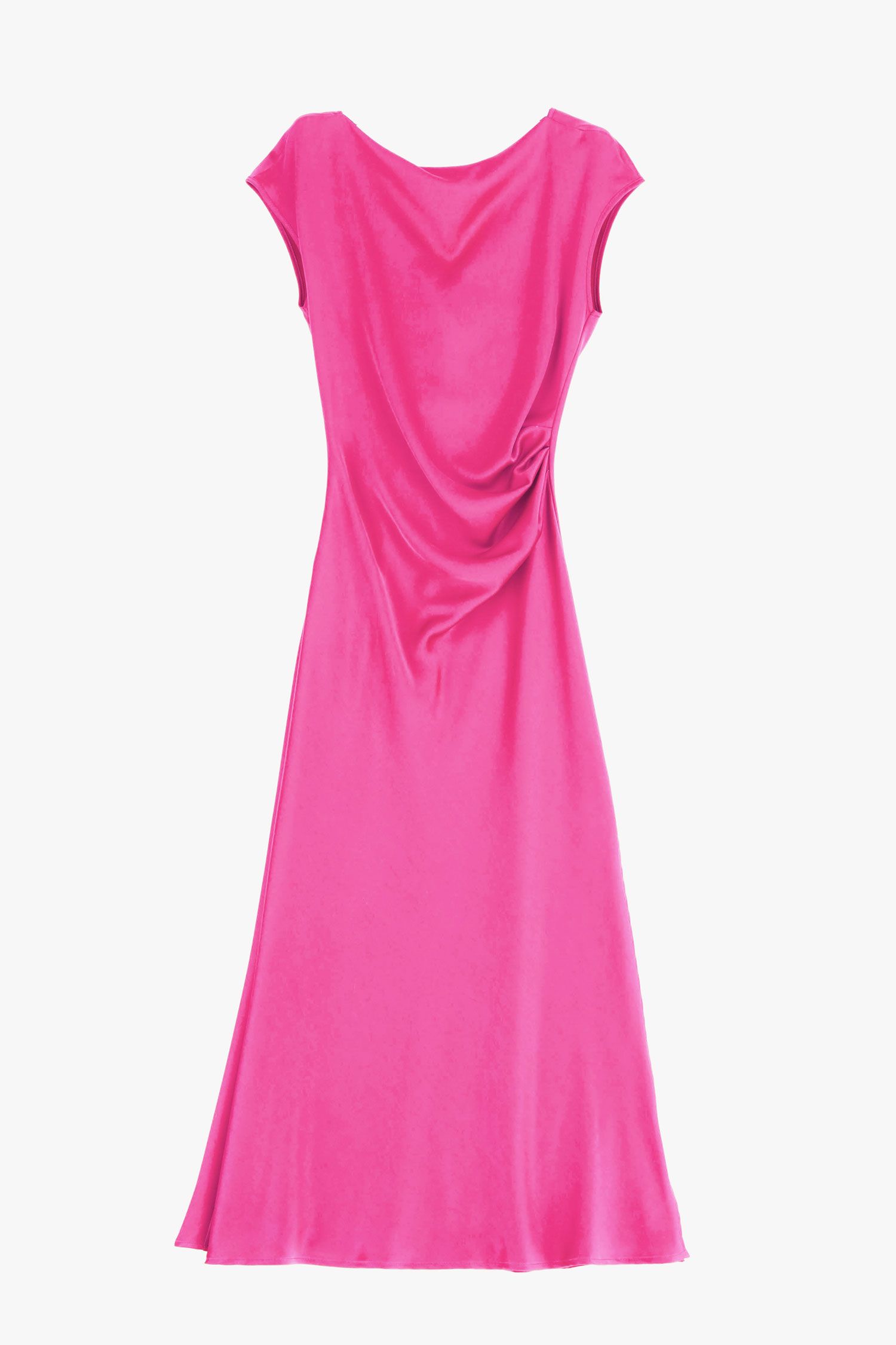 Evening satin dress for a wedding IMPERIAL pink