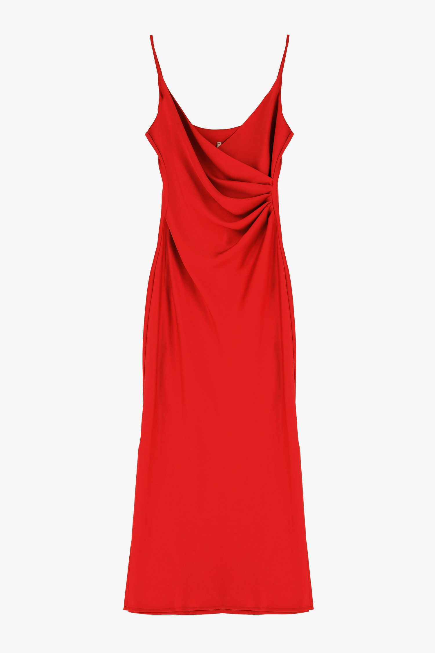 Evening satin dress for a wedding IMPERIAL red