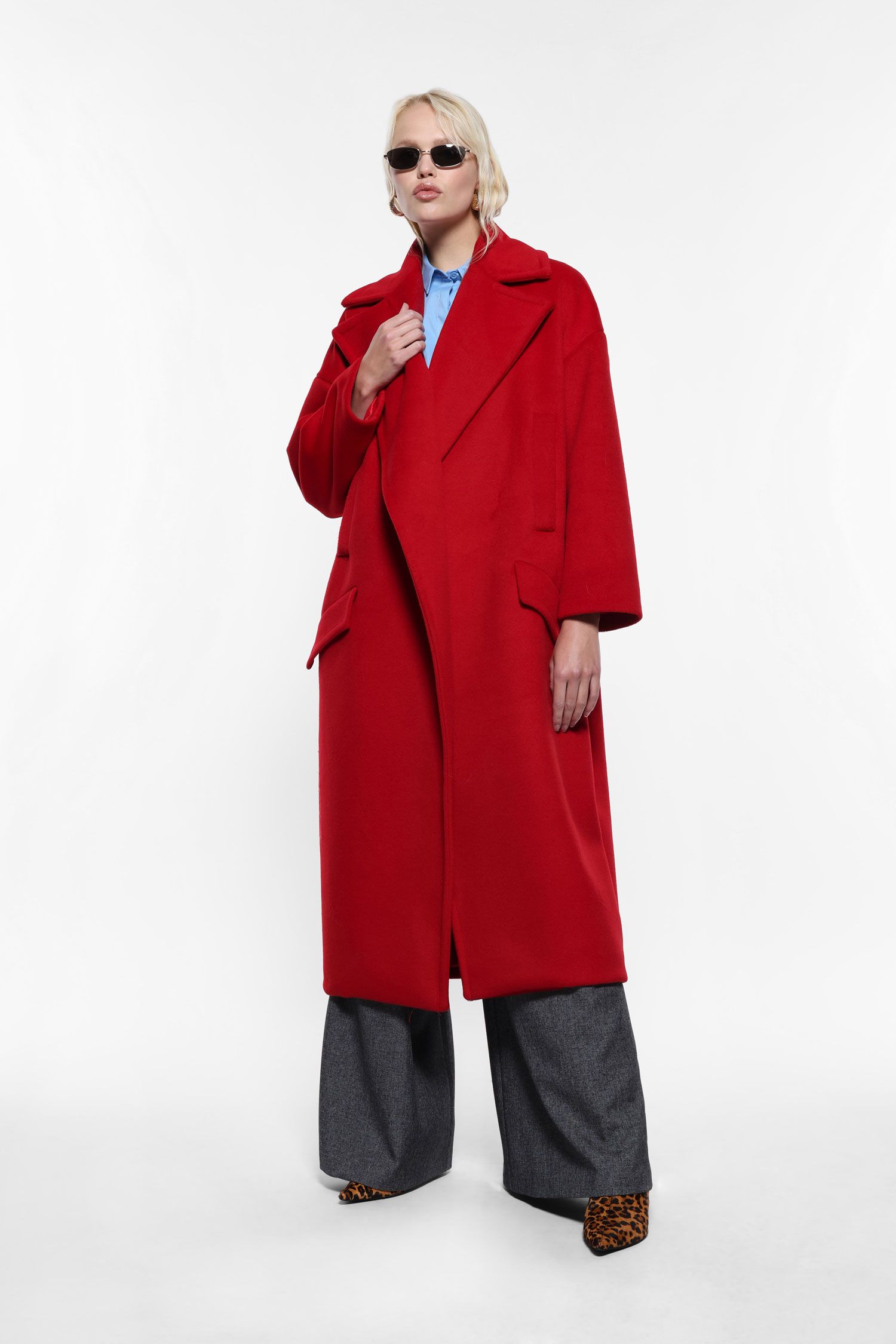 Women's oversize winter coat IMPERIAL red