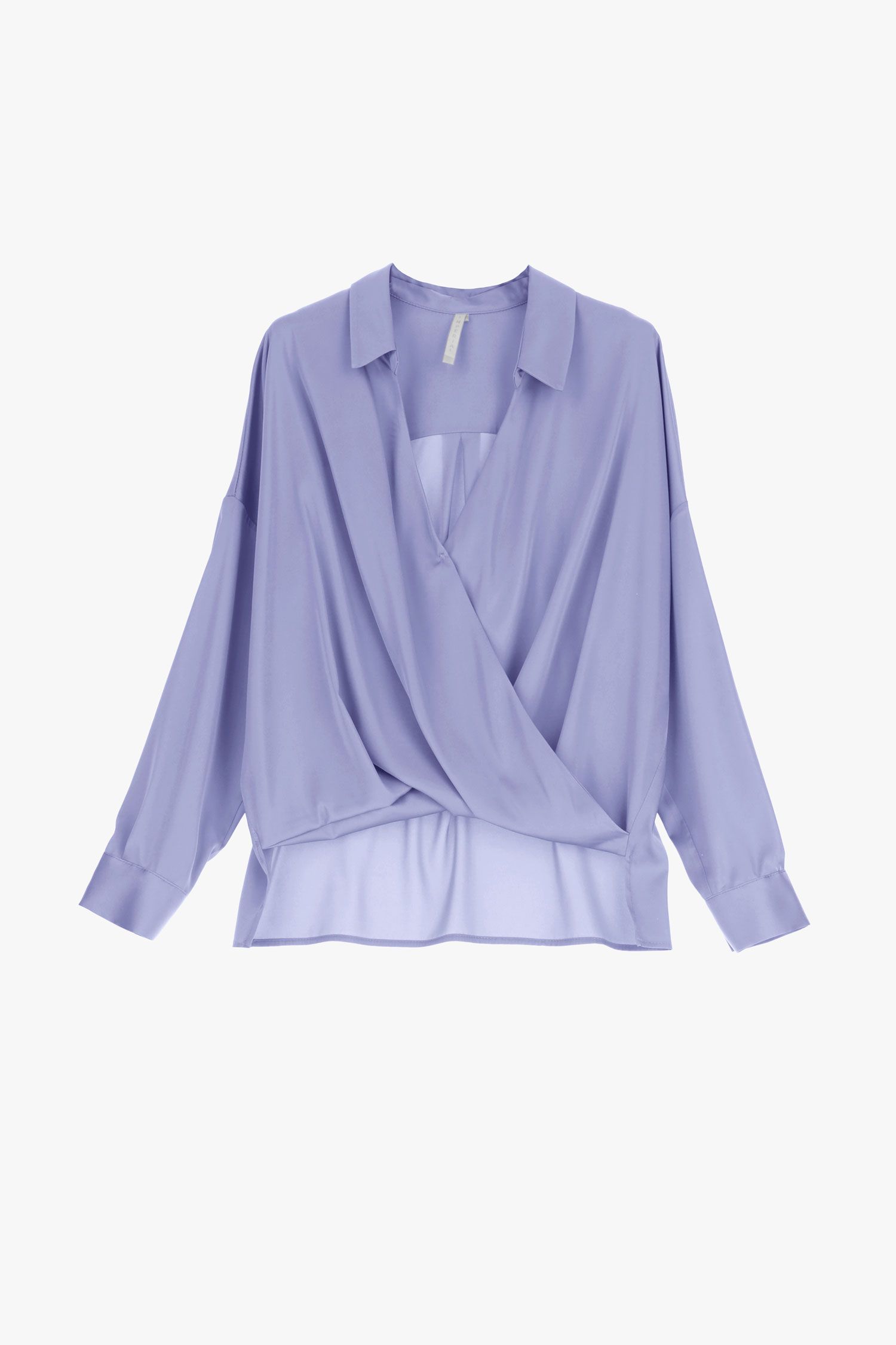 Women's satin blouse blue