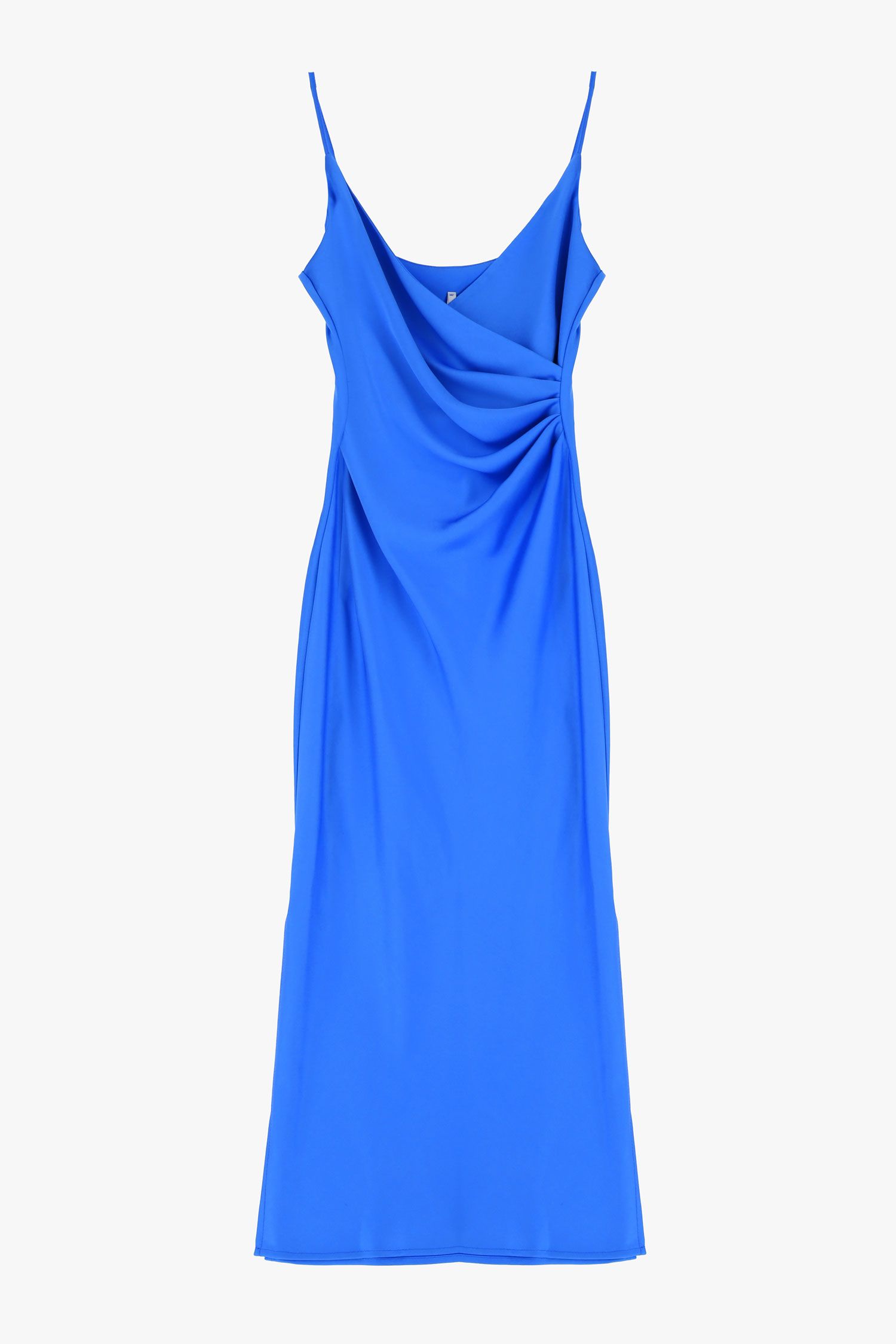 Evening satin dress for a wedding IMPERIAL blue