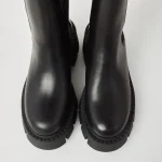 Women's leather ankle boots on the platform OVYE NIA30 black