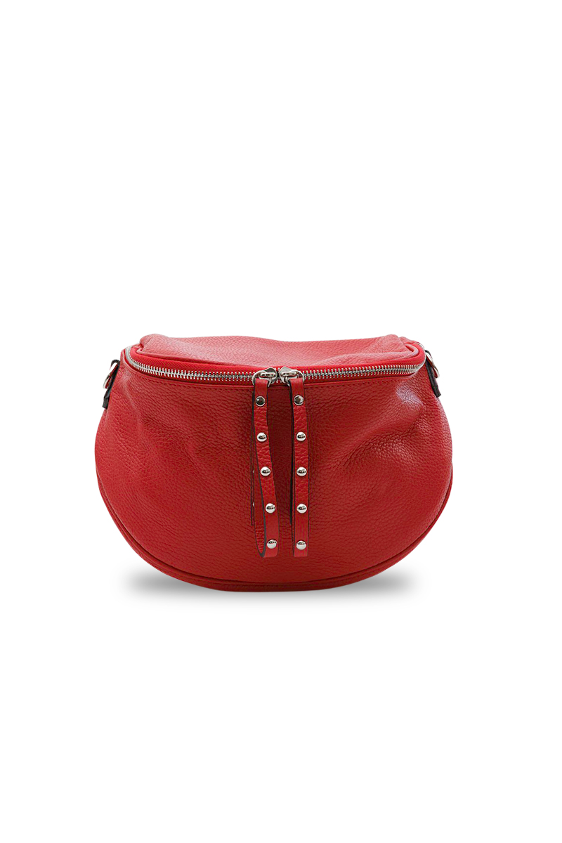 Leather crossbody handbag Leather Country red