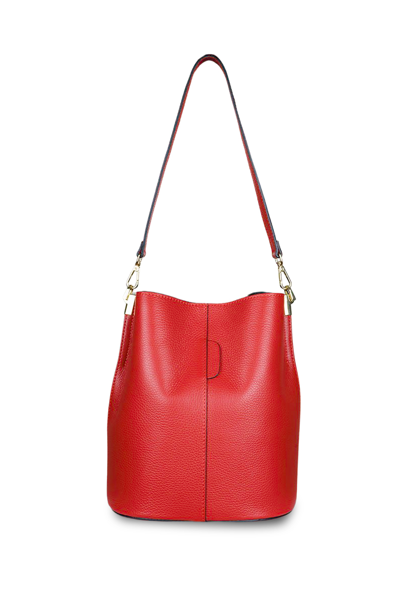 Women's leather crossbody handbag Leather country red