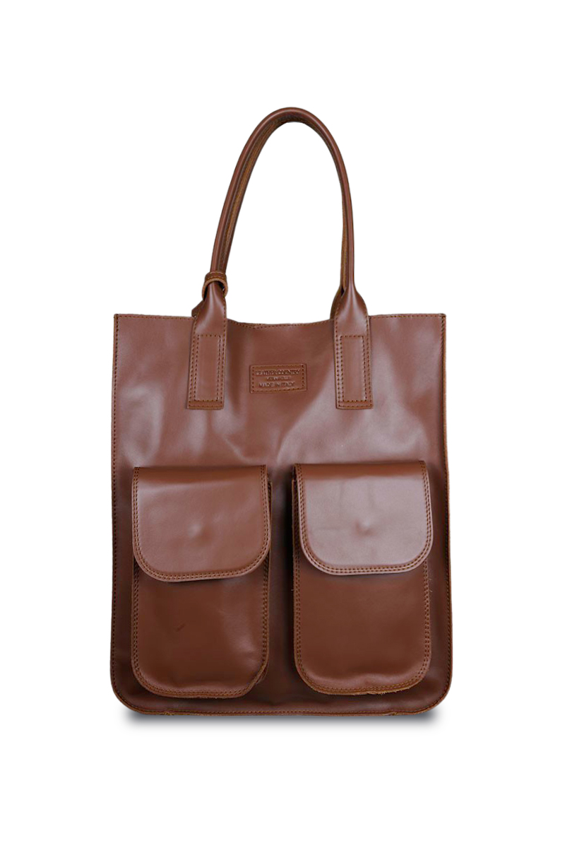 Women's brown leather shoulder bag