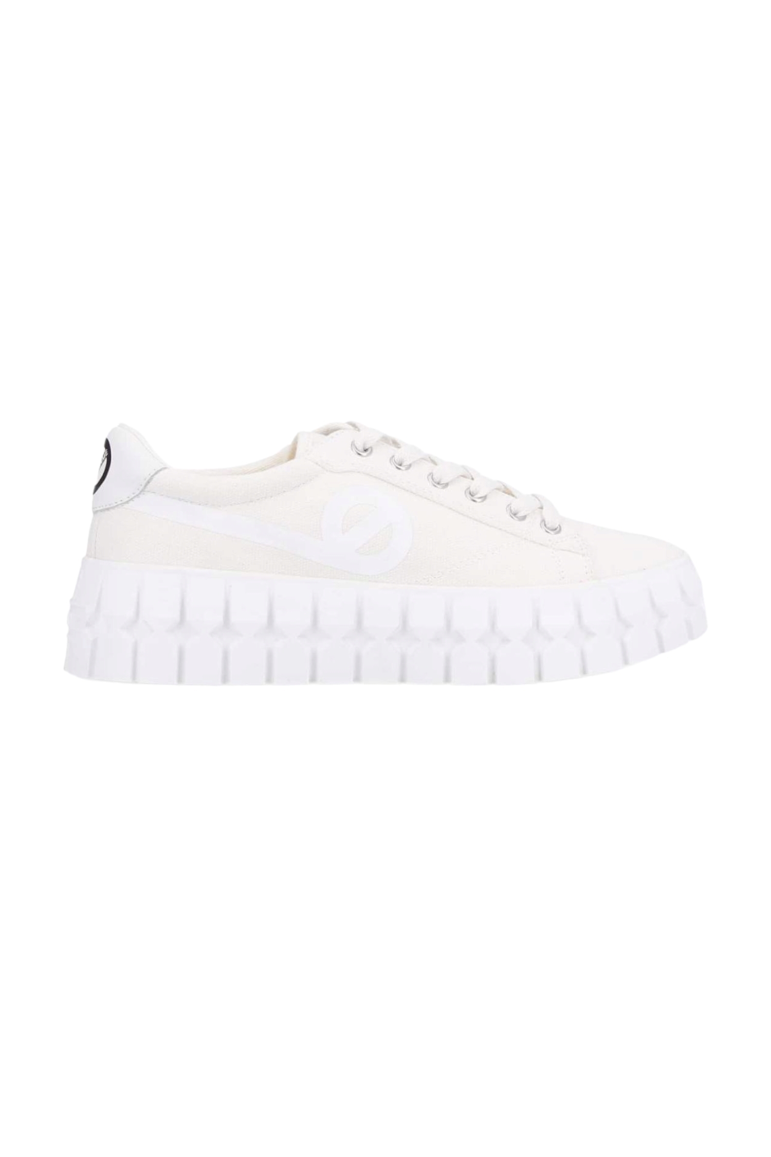 White women's sneakers on the NO NAME platform