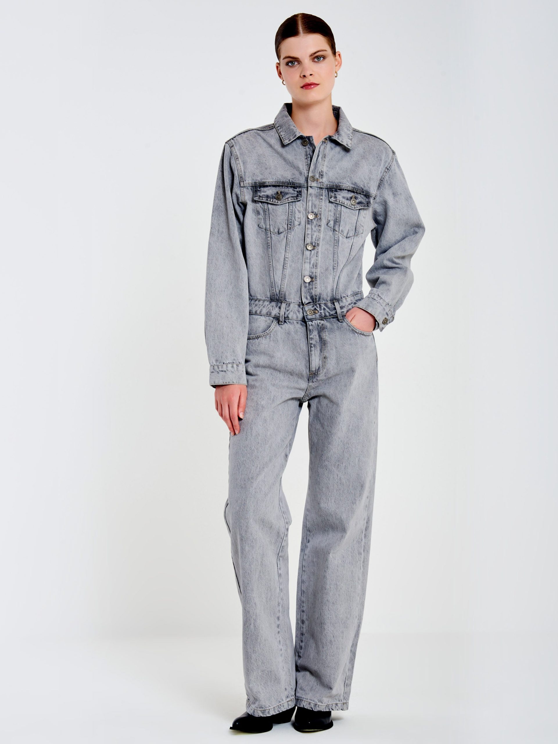 Women's jeans overall VICOLO gray