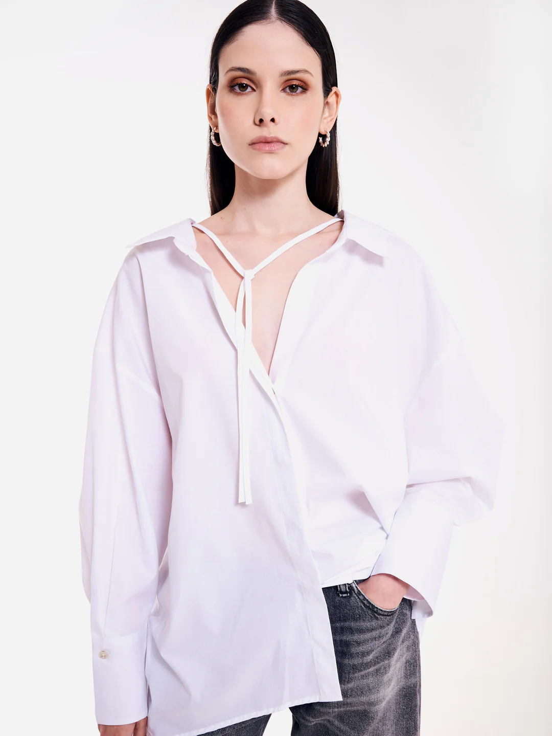 Women's oversize shirt VICOLO white