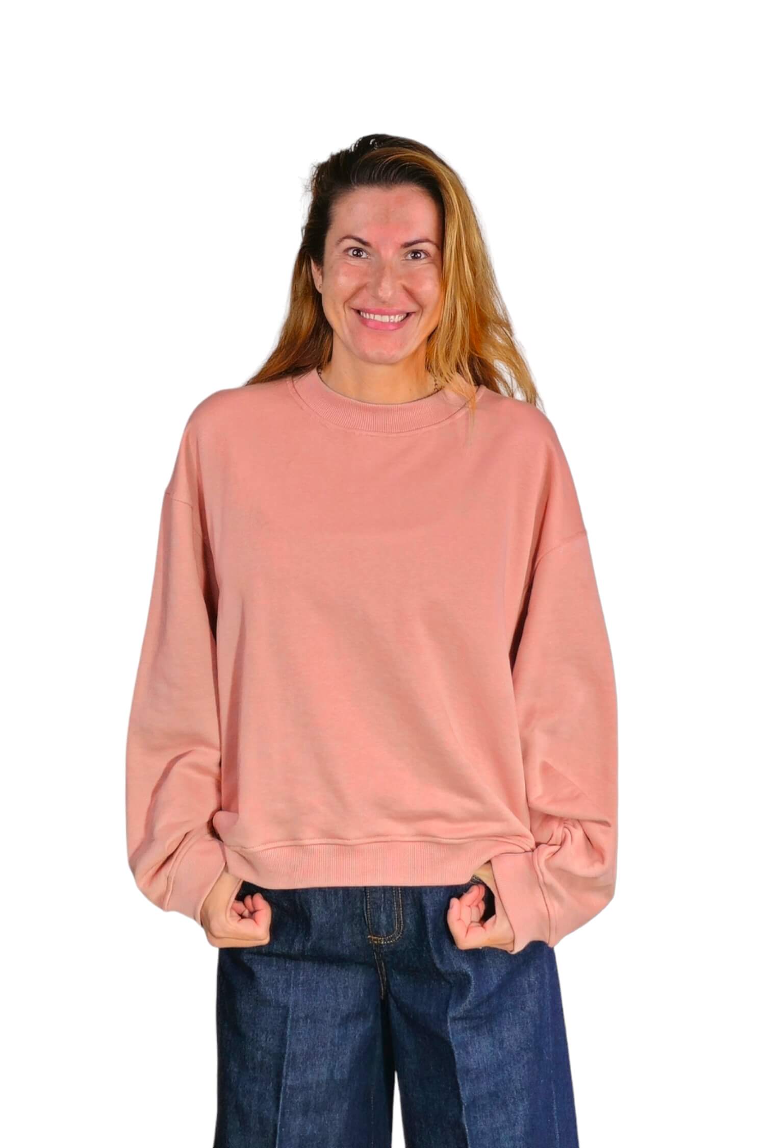 Women's oversize sweatshirt VICOLO old pink 1