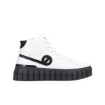 Women's ankle leather platform sneakers NO NAME white 1