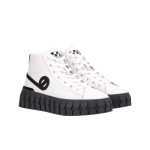 Women's ankle leather platform sneakers NO NAME white 2