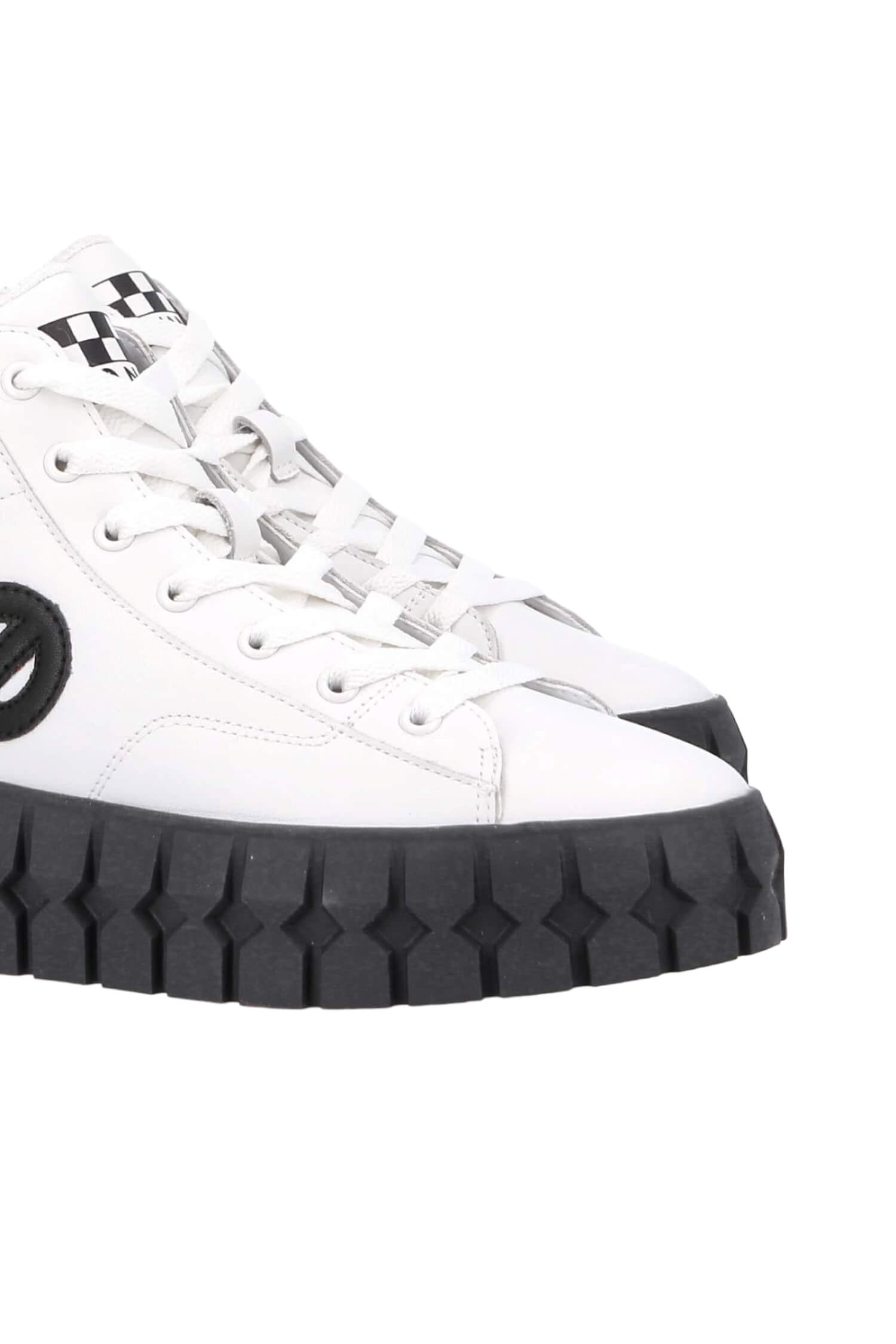 Women's ankle leather platform sneakers NO NAME white 5