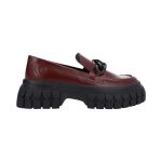 Women's leather moccasins NO NAME burgundy 1