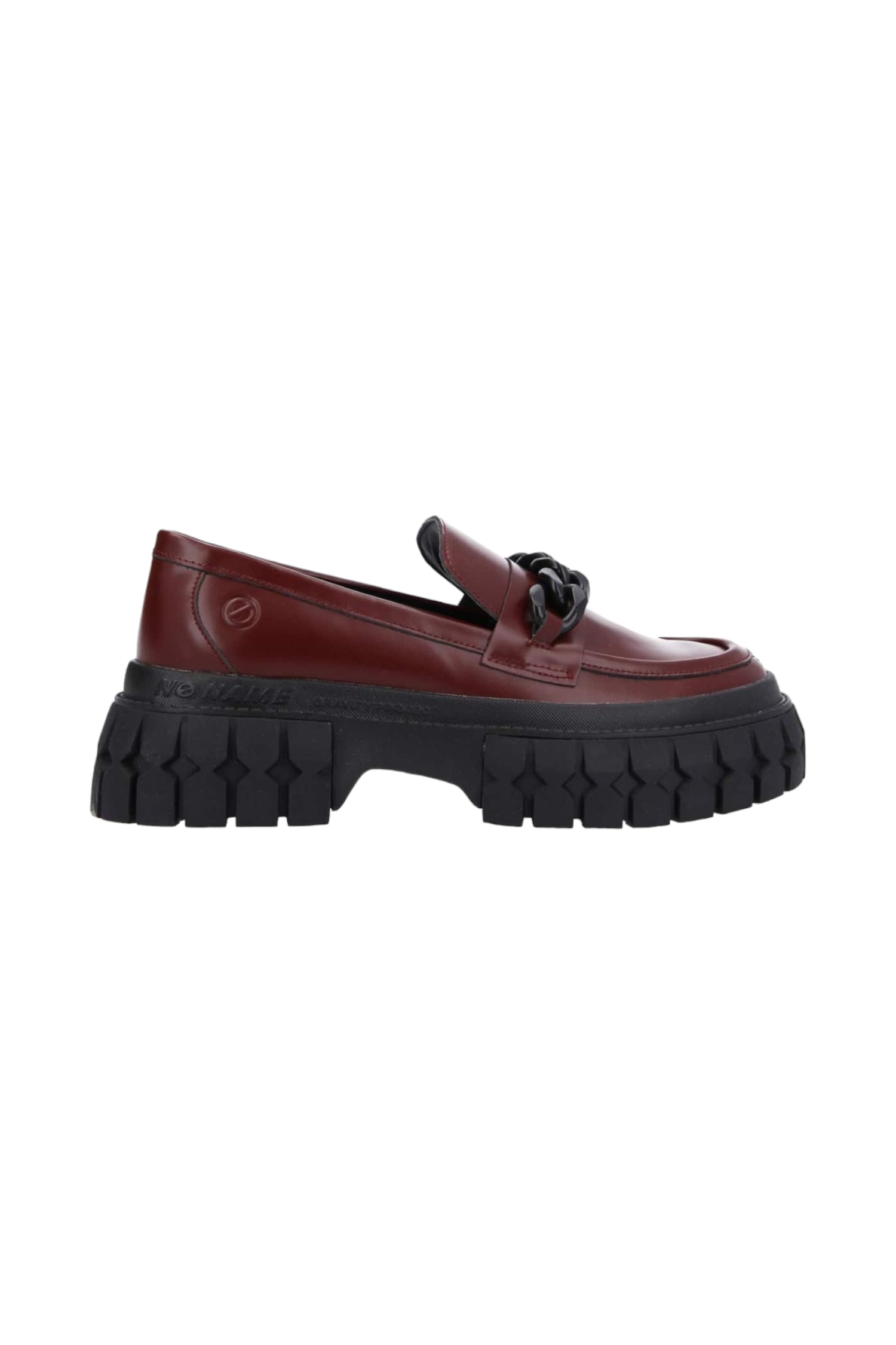 Women's leather moccasins NO NAME burgundy 1