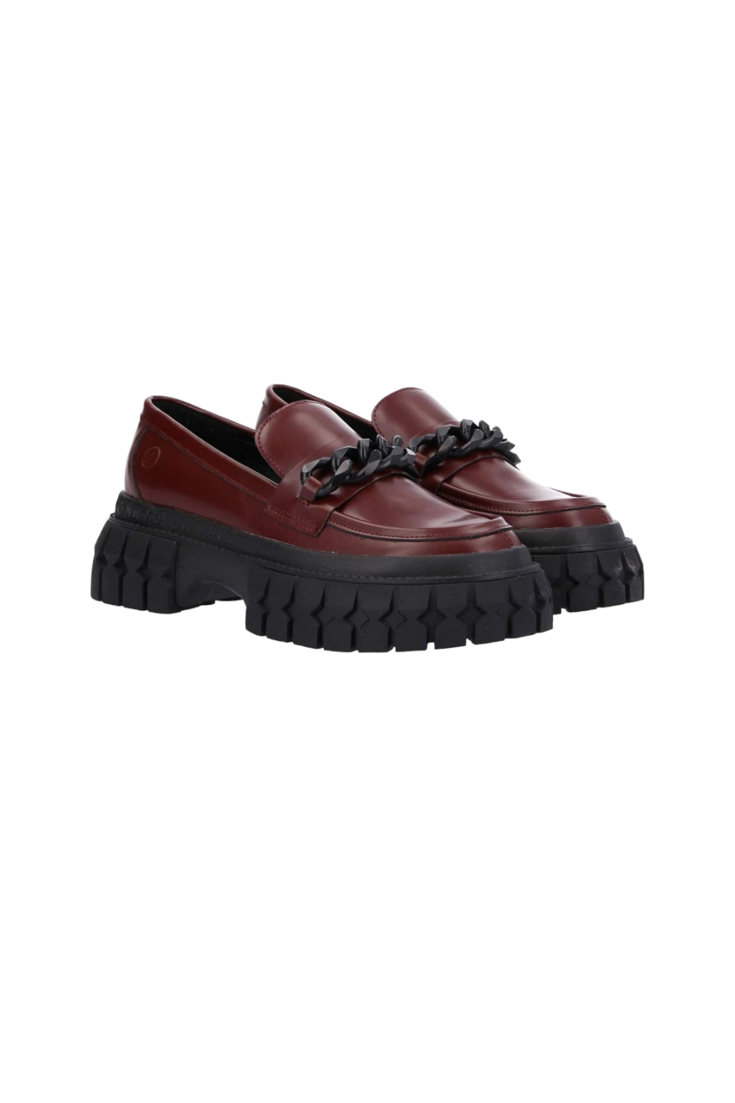 Women's leather moccasins NO NAME burgundy 2