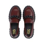 Women's leather moccasins NO NAME burgundy 3