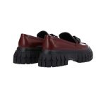 Women's leather moccasins NO NAME burgundy 4