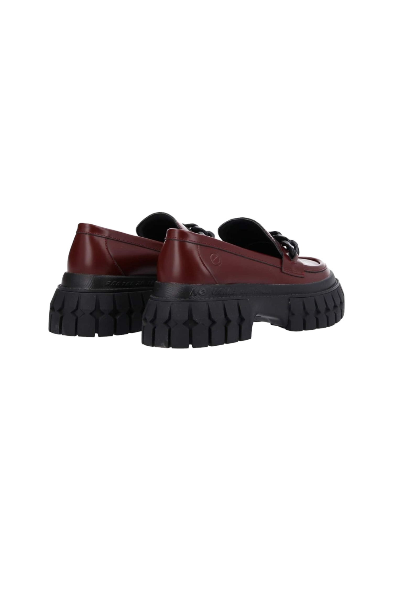 Women's leather moccasins NO NAME burgundy 4