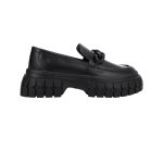 Women's leather moccasins NO NAME black 1