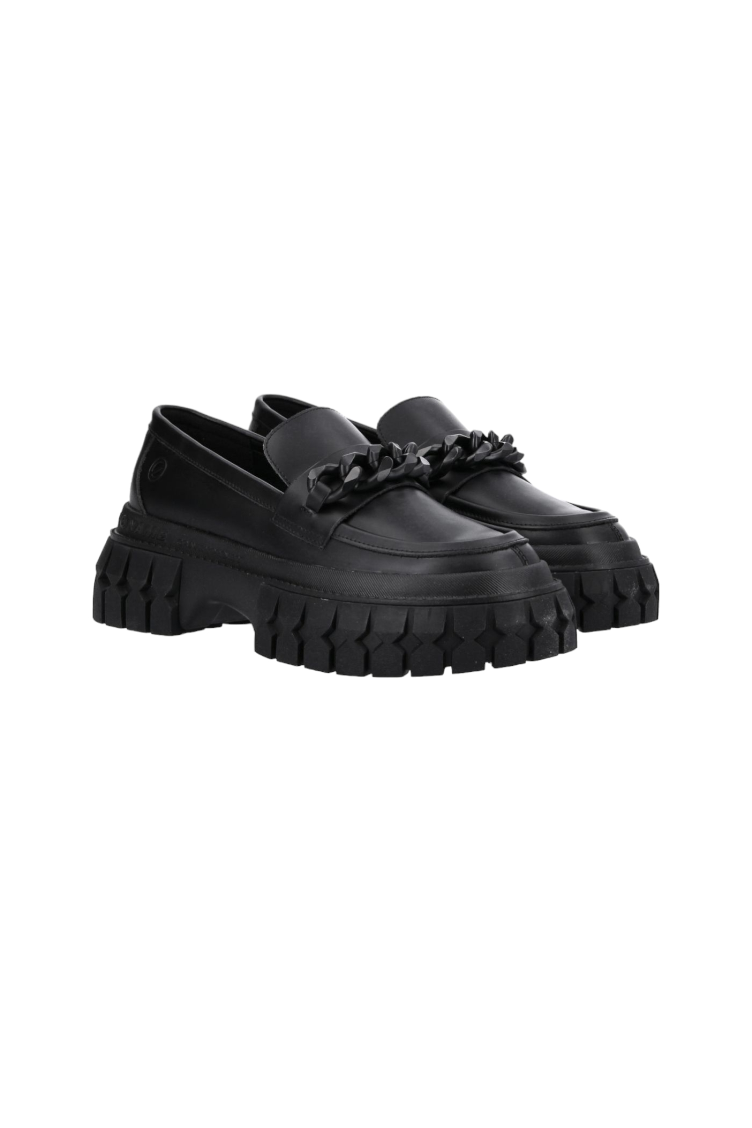 Women's leather moccasins NO NAME black 2