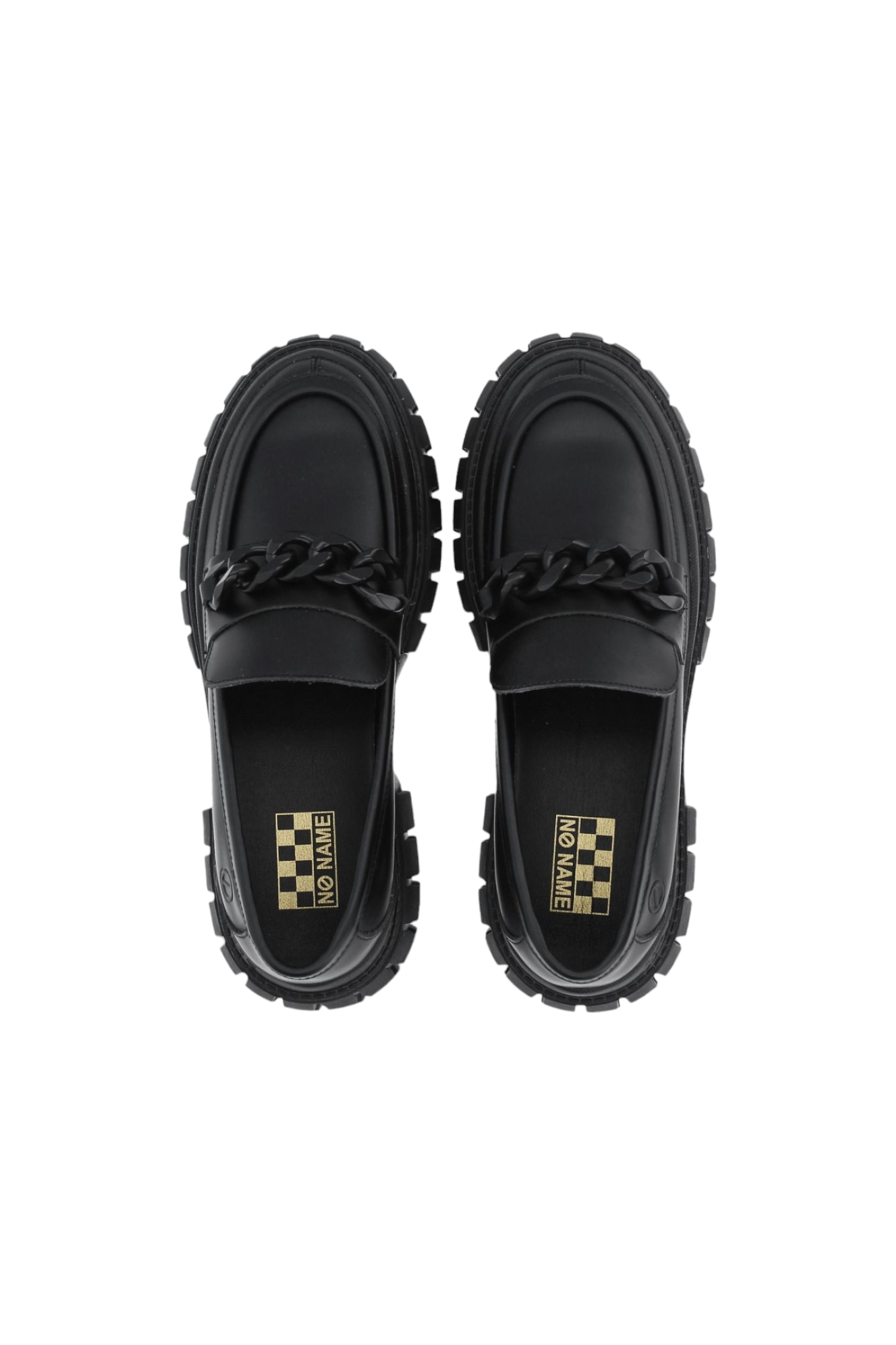 Women's leather moccasins NO NAME black 3