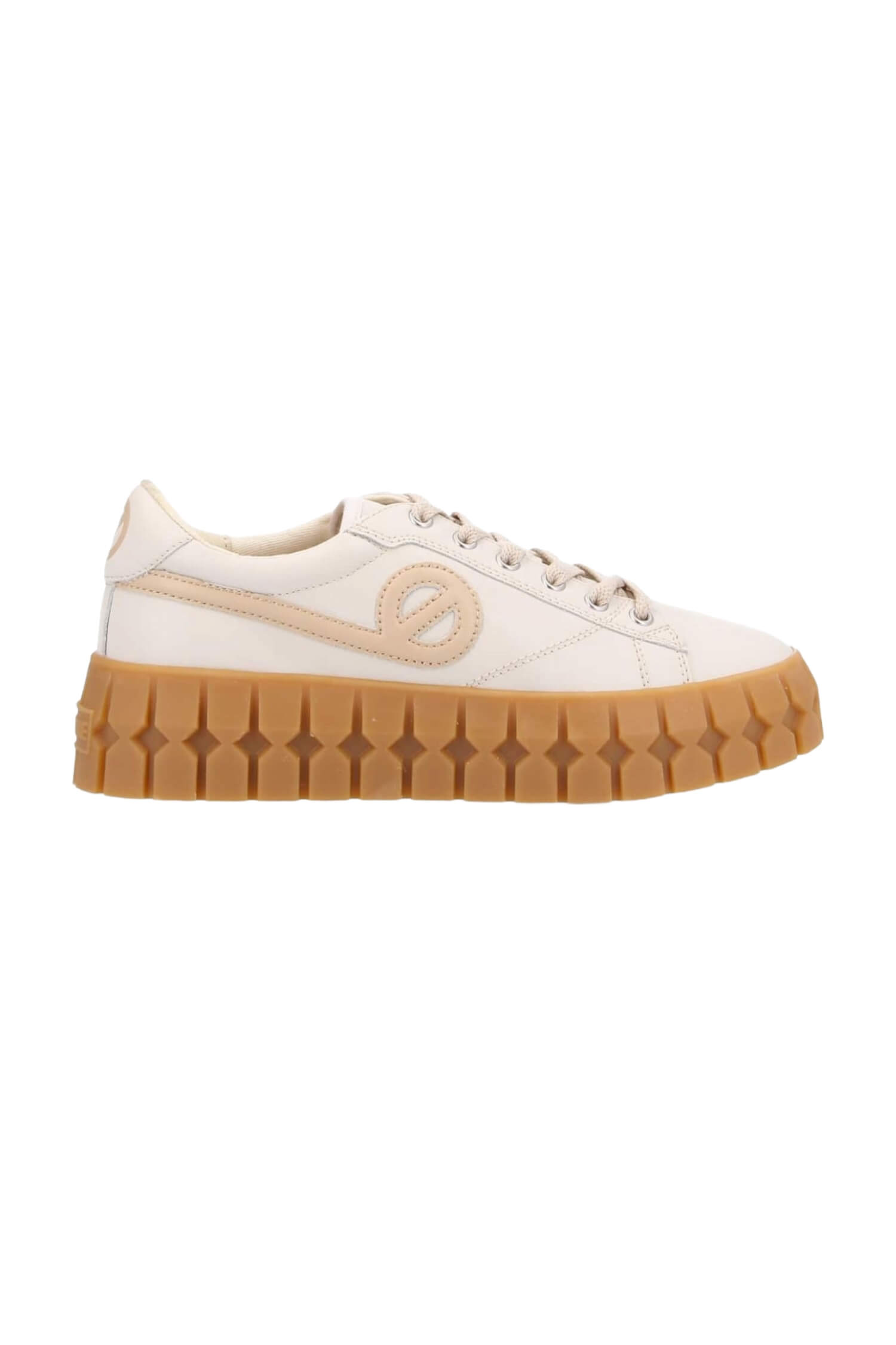 Women's leather platform sneakers NO NAME beige 1