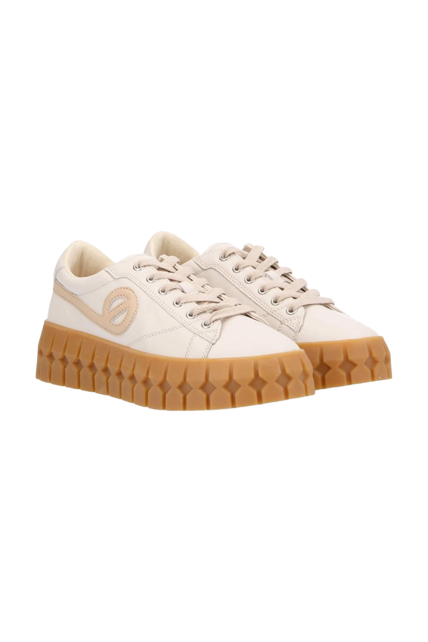 Women's leather platform sneakers NO NAME beige 2