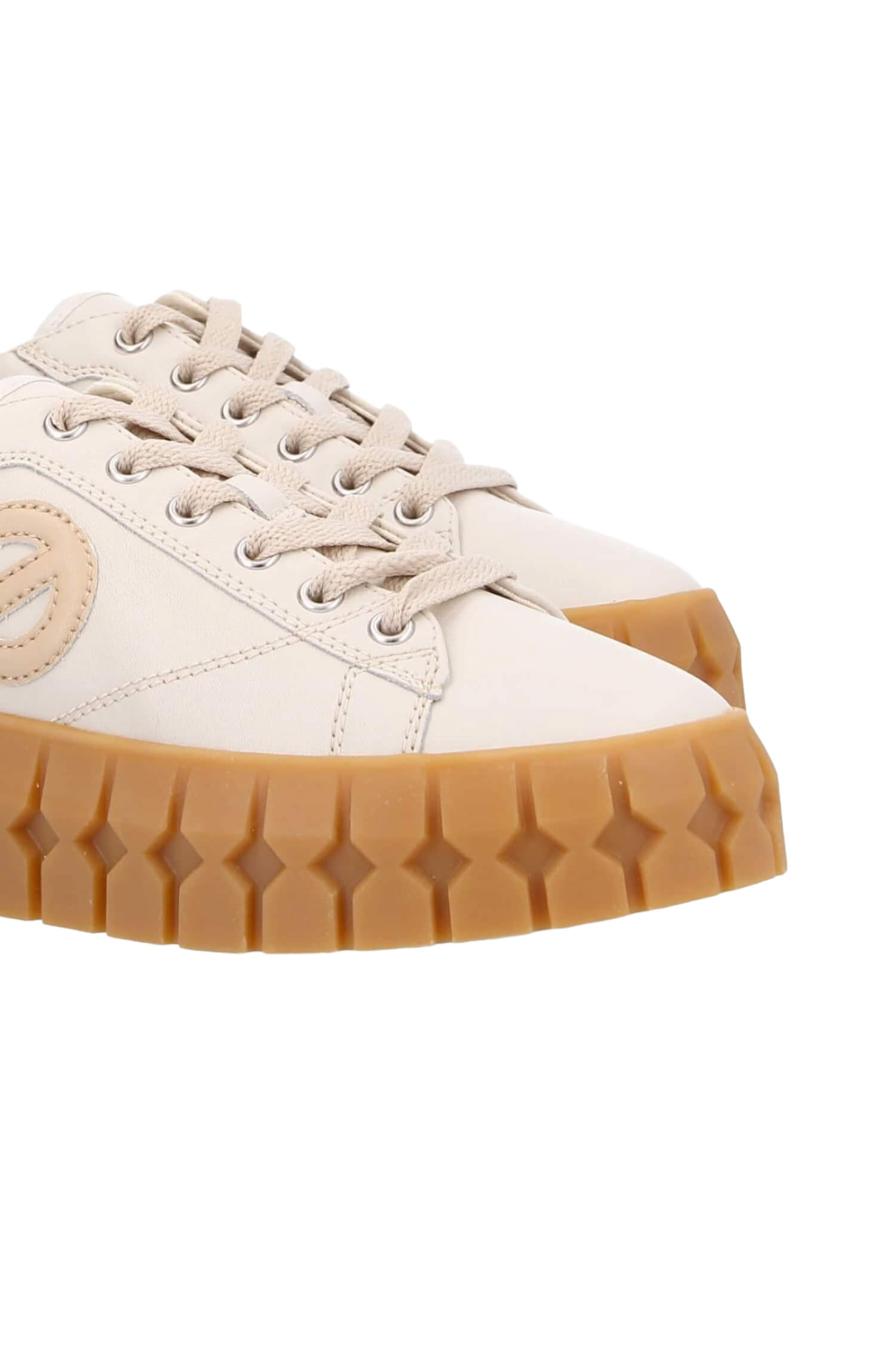 Women's leather platform sneakers NO NAME beige 5