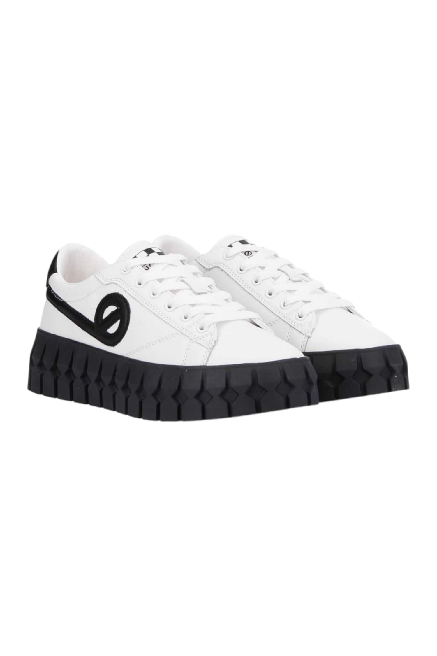 Women's leather platform sneakers NO NAME white 2