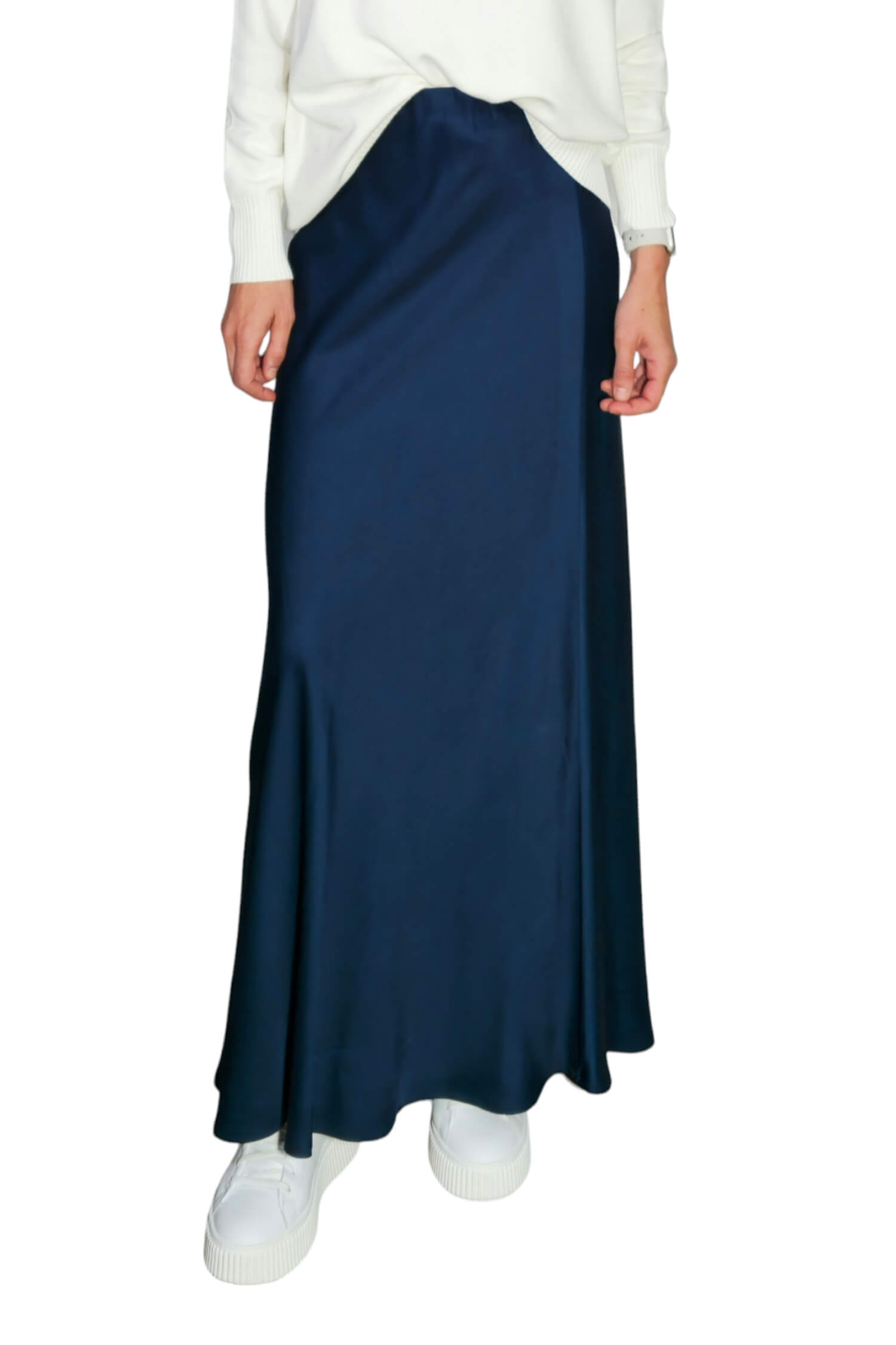 Long satin skirt VICOLO dark blue 1