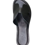 Summer women's leather flip-flops OVYE black 1