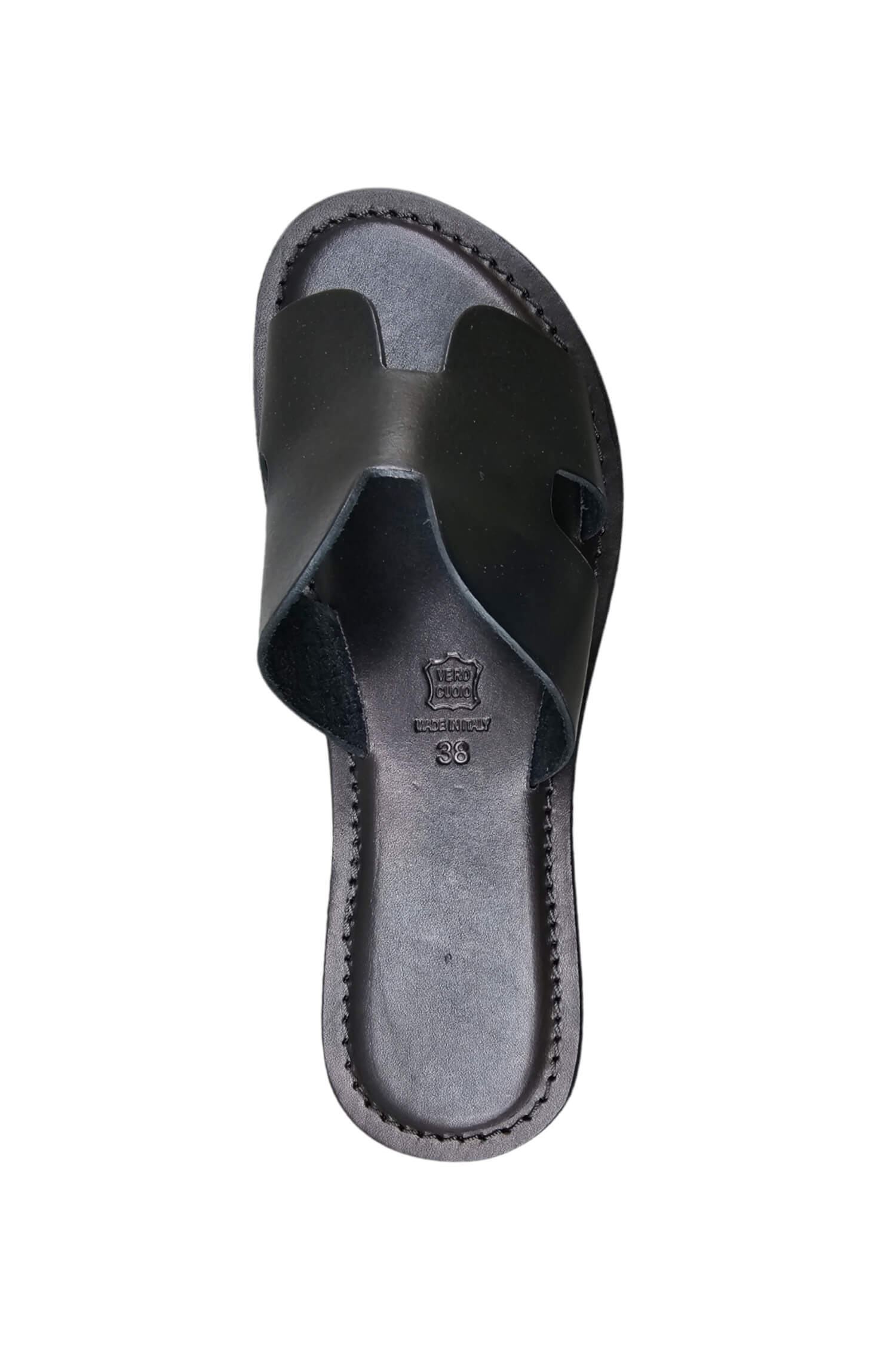 Summer women's leather flip-flops OVYE black 1