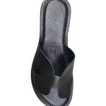 Summer women's leather flip flops OVYE black 3