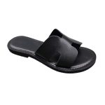 Summer women's leather flip flops OVYE black 4