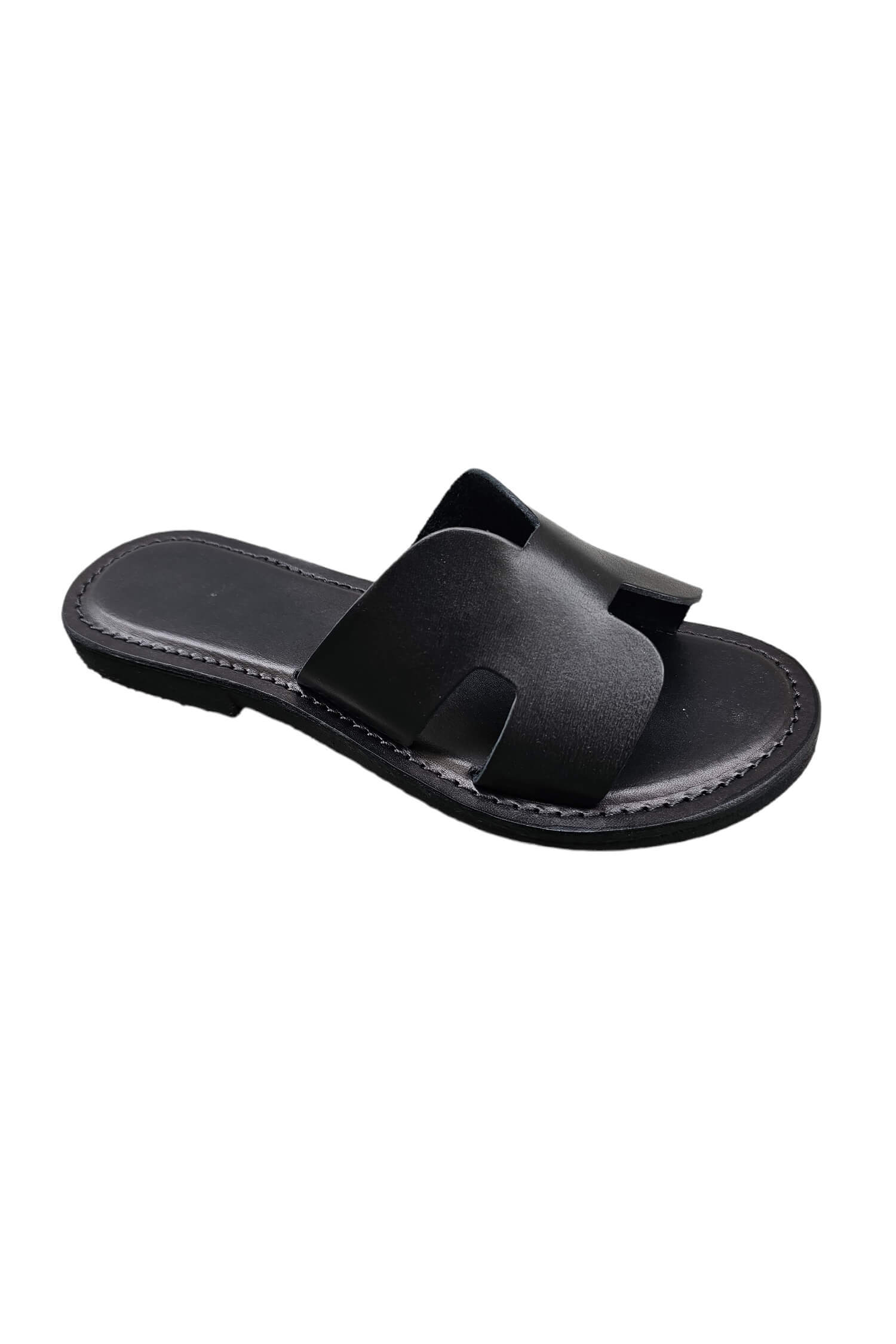 Summer women's leather flip flops OVYE black 4