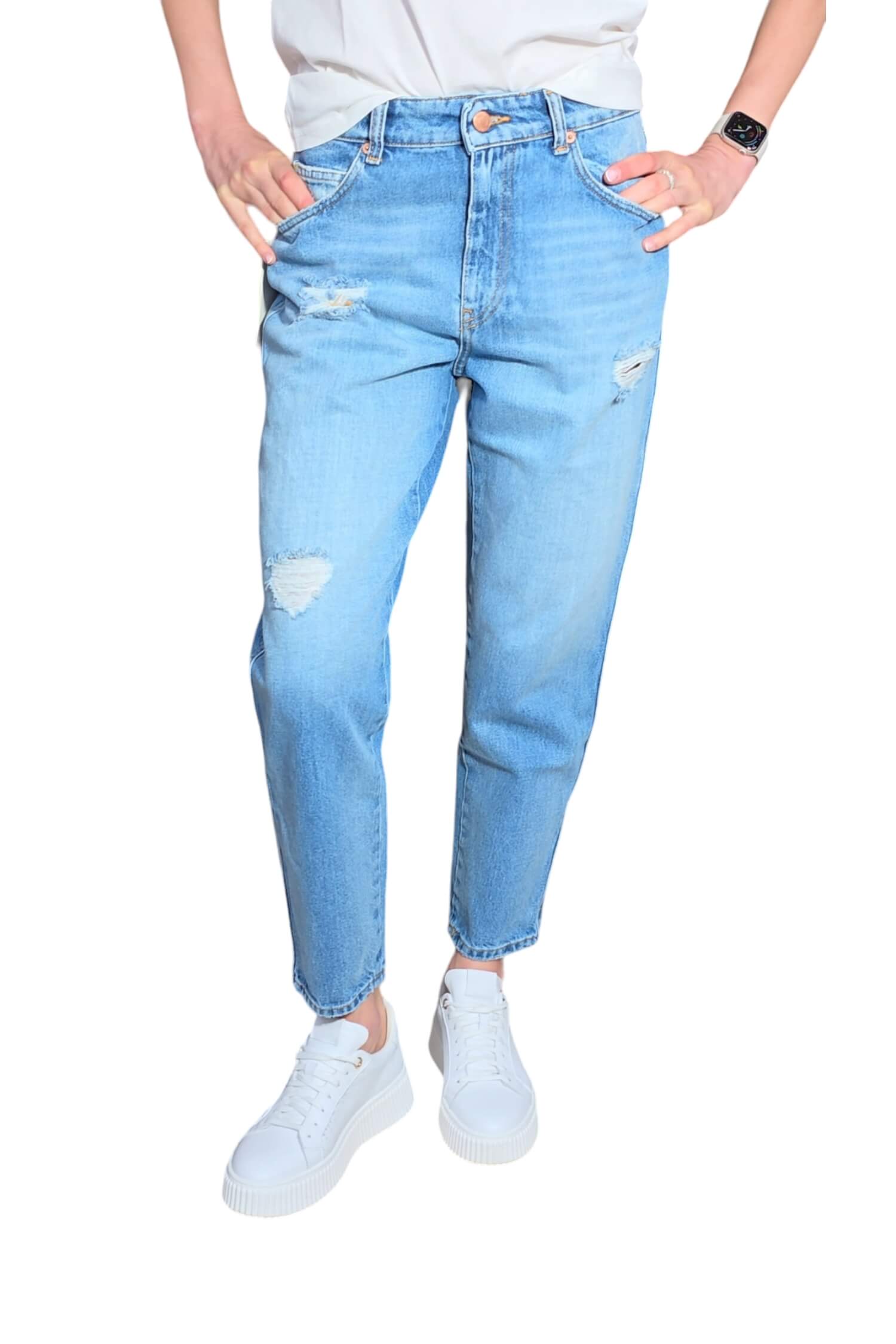 Women's jeans with a high waist VICOLO blue