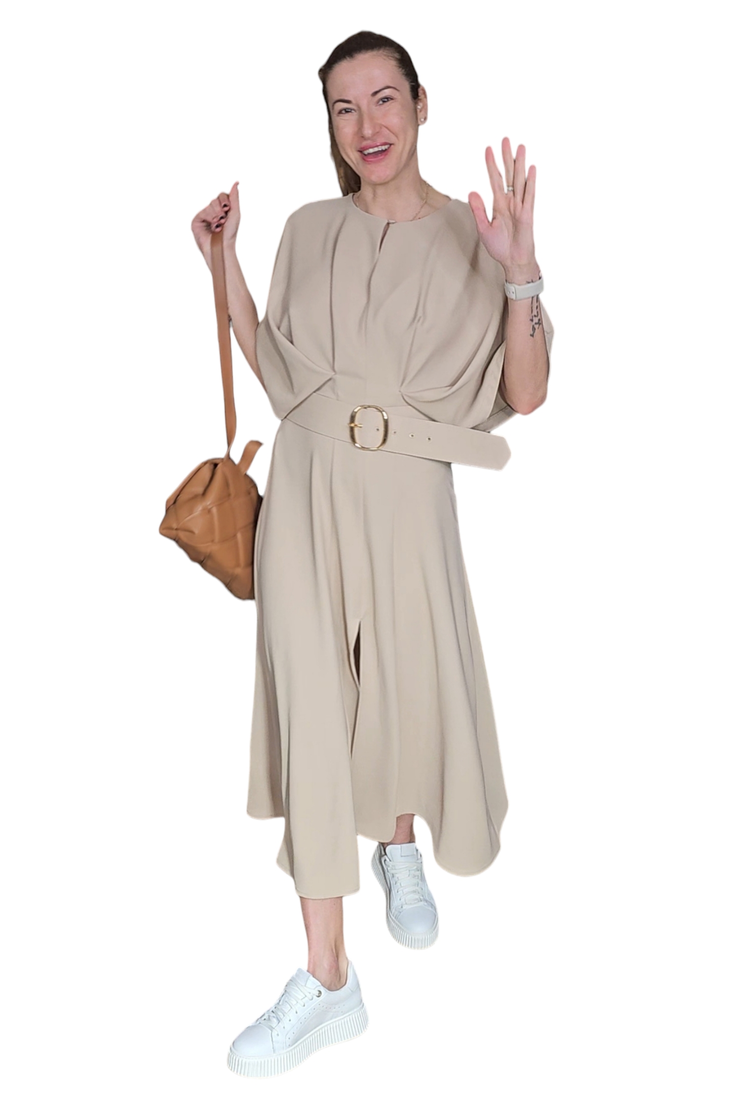 Women's social long dress IMPERIAL beige