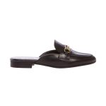 Women's leather flip-flops OVYE black