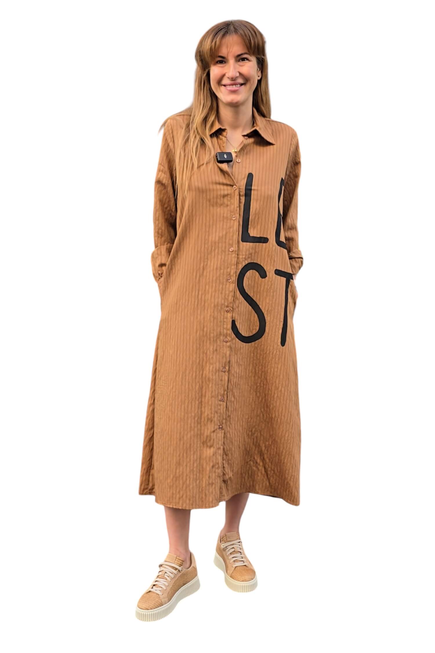 Women's shirt summer dress DIXIE brown