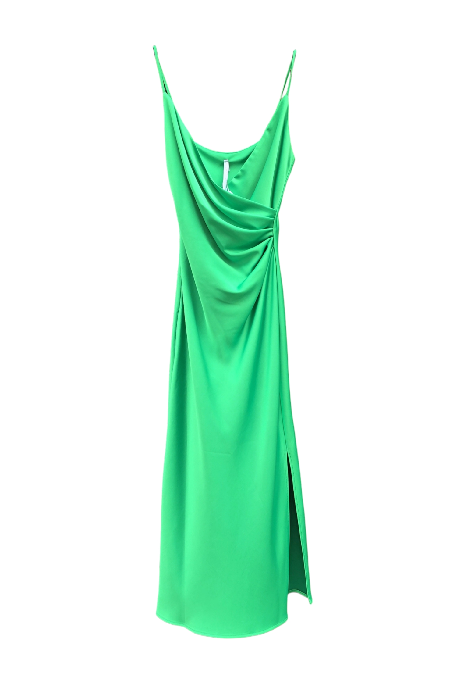 Evening satin dress for a wedding IMPERIAL green 1