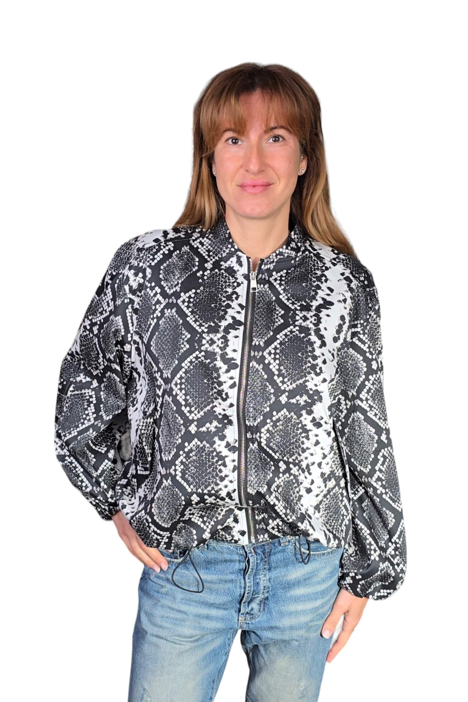 Women's bomber jacket VICOLO snake pattern