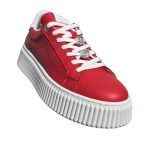 Lestrosa platform leather sneakers red