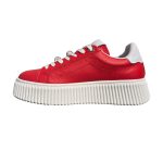 Lestrosa platform leather sneakers red