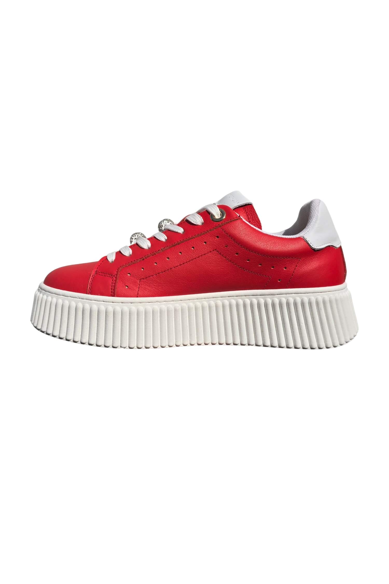 Lestrosa platform leather sneakers red