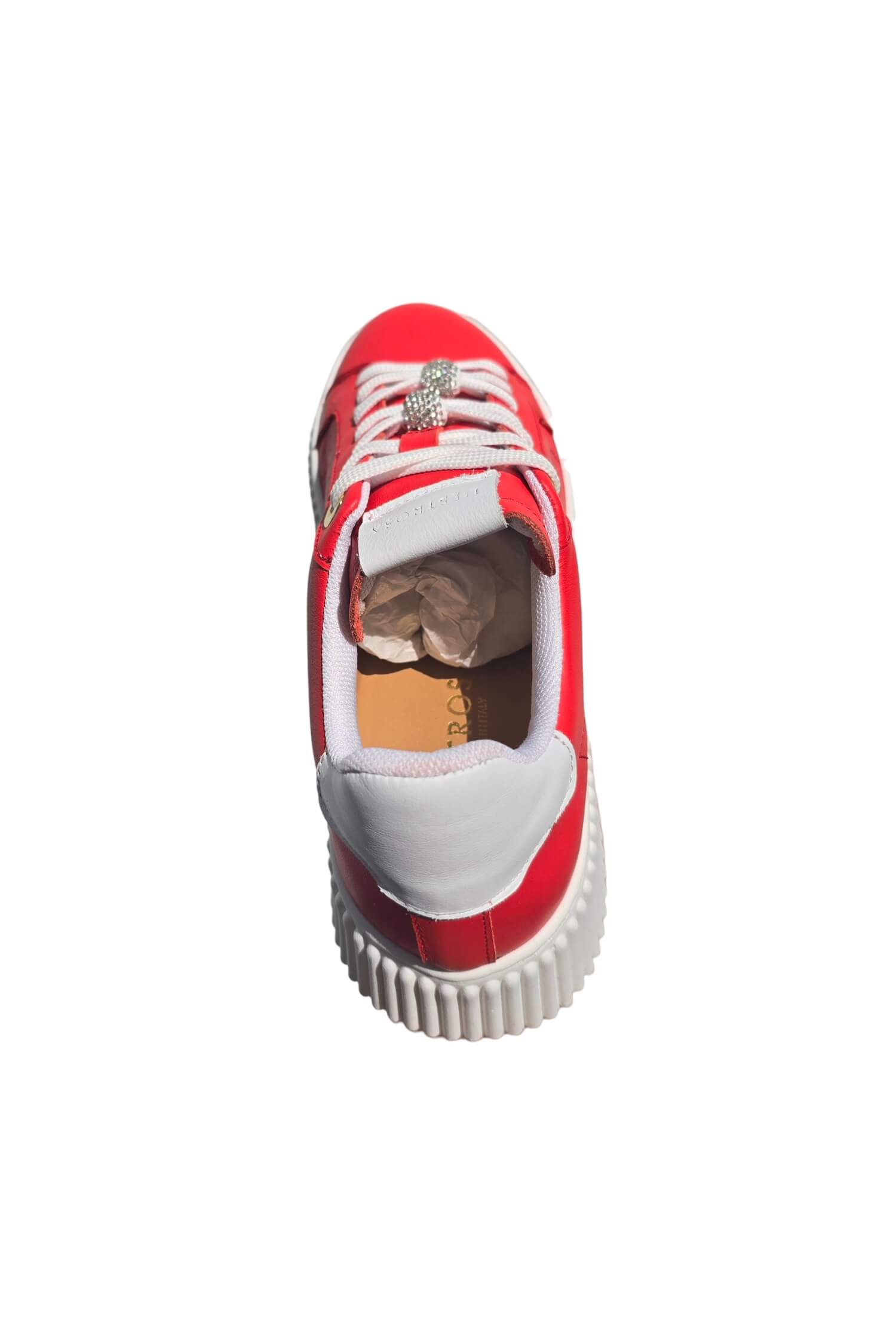 Lestrosa platform leather sneakers red