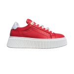 Lestrosa platform leather sneakers red