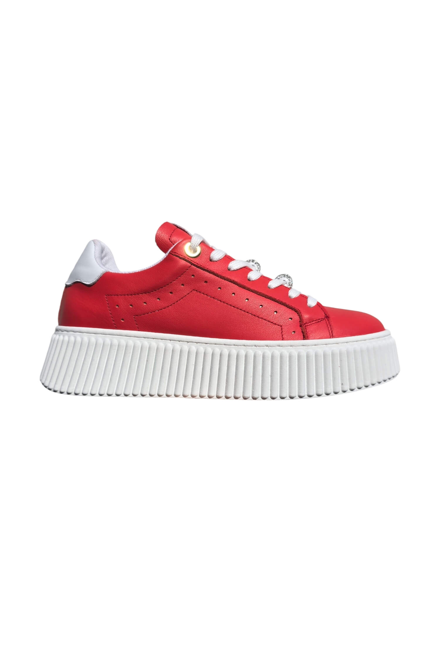 Lestrosa platform leather sneakers red