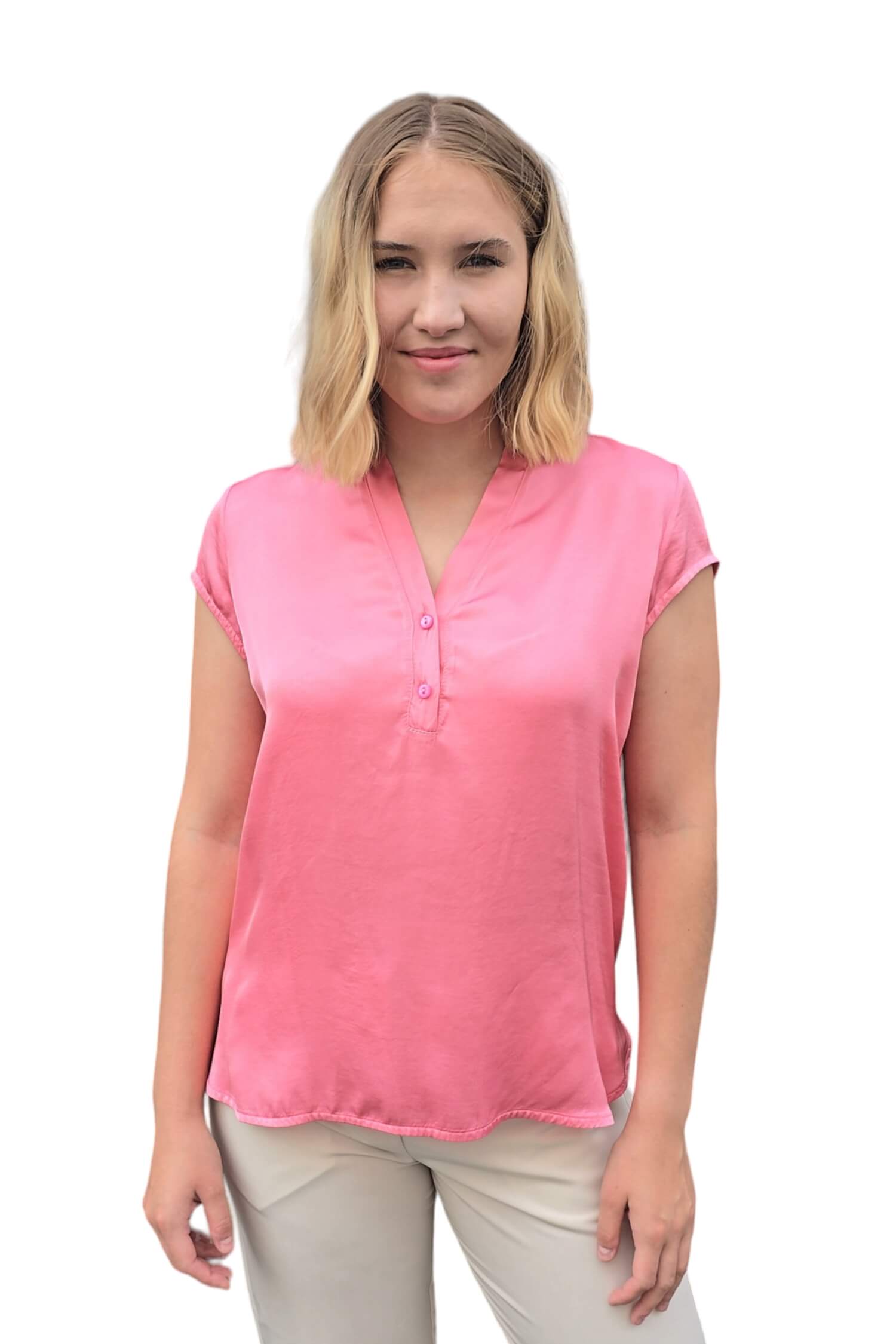 Women's satin t-shirt VICOLO pink