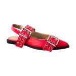 Women's leather ballerinas OVYE red